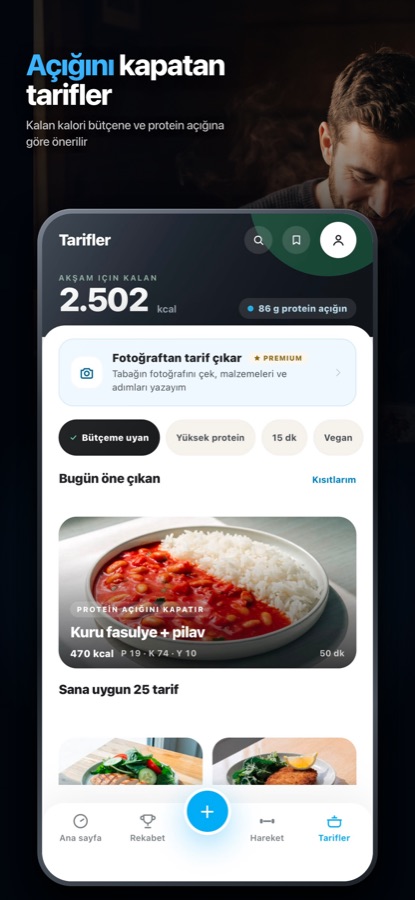 Tarifler, hedefe uyan liste